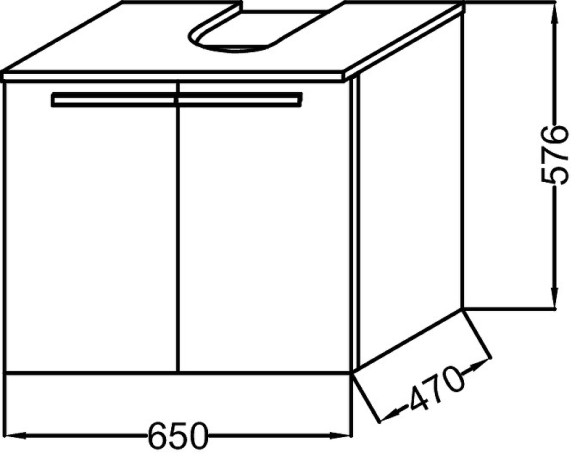Тумба под раковину Jacob Delafon Struktura 65 EB1382-N18 подвесная Белая глянцевая