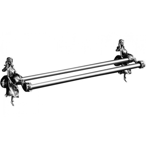 Полотенцедержатель Art&Max Athena AM-0618-T двойной Серебро