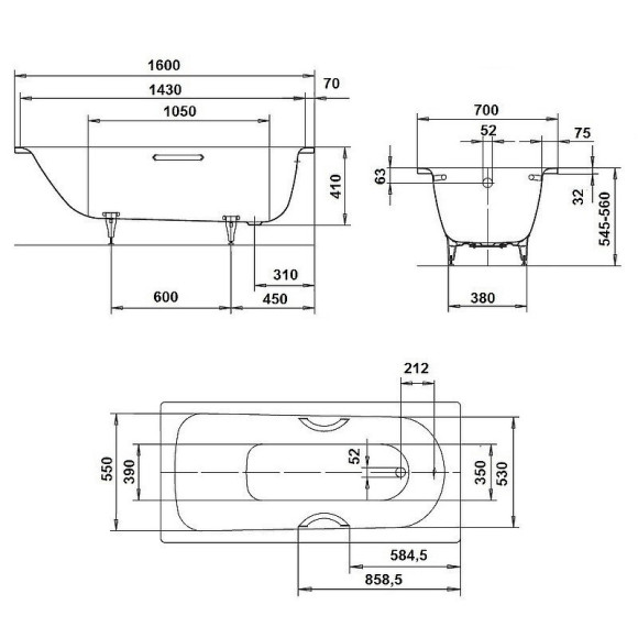 Стальная ванна Kaldewei Saniform Plus 362-1 160x70 111700013001 с покрытием Easy-clean Стальная ванна Kaldewei Saniform Plus 362-1 160x70 111700013001 с покрытием Easy-clean
