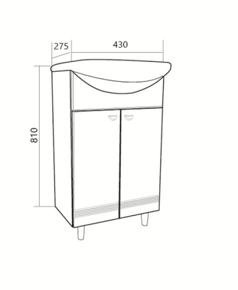 Тумба под раковину 1MarKa Story 45Н У99313 Белый глянец