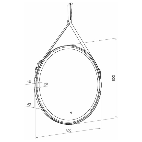 Зеркало Континент Millenium D 800 ЗЛП1378 с подсветкой Коричневое с сенсорным выключателем