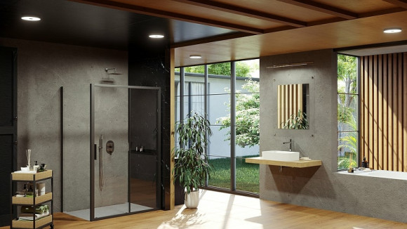 Душевая стенка Ravak Blix Slim BLSPS-90 X9BM70300Z1 профиль Черный стекло Transparent Душевая стенка Ravak Blix Slim BLSPS-90 X9BM70300Z1 профиль Черный стекло Transparent