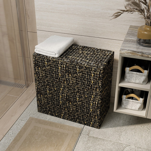 Корзина для белья WasserKRAFT Fulda WB-520-L с крышкой Коричневая