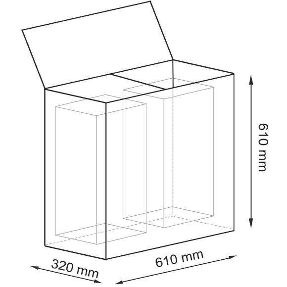 Корзина для белья WasserKRAFT Fulda WB-520-L с крышкой Коричневая