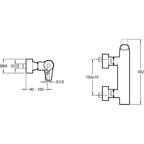 Смеситель для душа Jacob Delafon Avid E97368-CP Хром Смеситель для душа Jacob Delafon Avid E97368-CP Хром