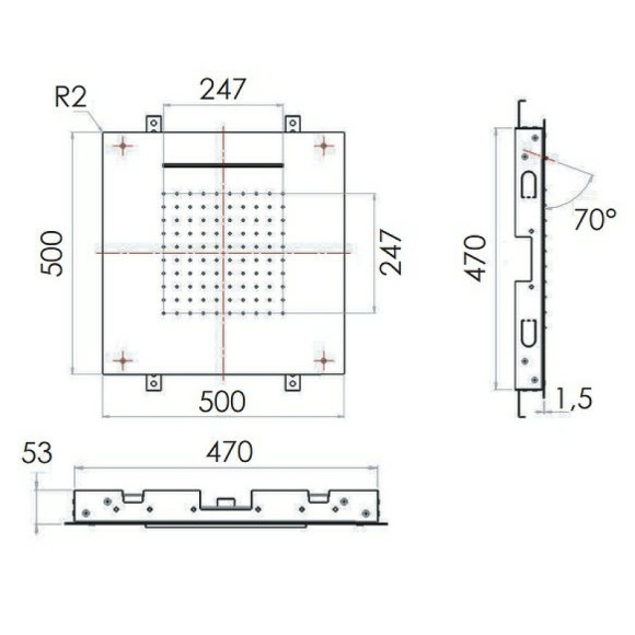 Верхний душ Remer SS357SFS50C Нержавеющая сталь Верхний душ Remer SS357SFS50C Нержавеющая сталь