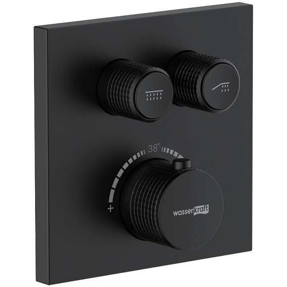 Душевая система WasserKRAFT Elbe A7448.219.258.302.240.218 Thermo с термостатом Черная матовая