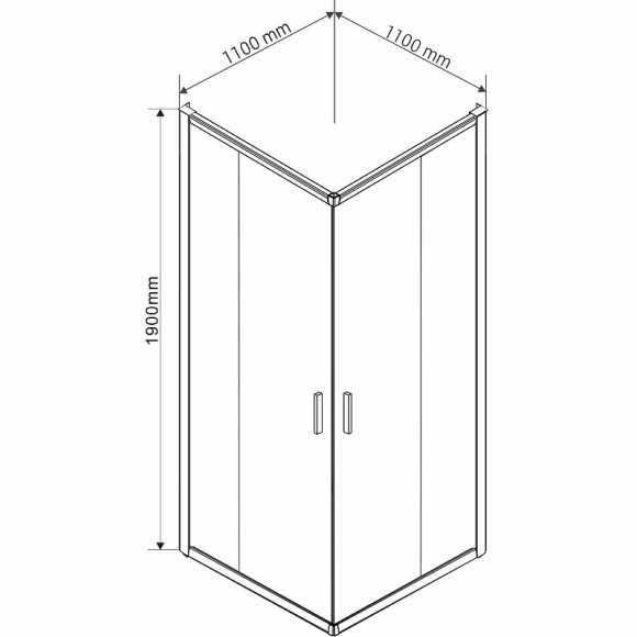 Душевой уголок Vincea Garda 110x110 VSS-1G1111CGB профиль Черный стекло тонированное