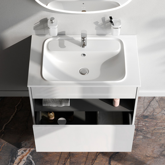 Тумба под раковину AM.PM Func 80 M8FFUX0801WG подвесная Белая глянцевая Тумба под раковину AM.PM Func 80 M8FFUX0801WG подвесная Белая глянцевая