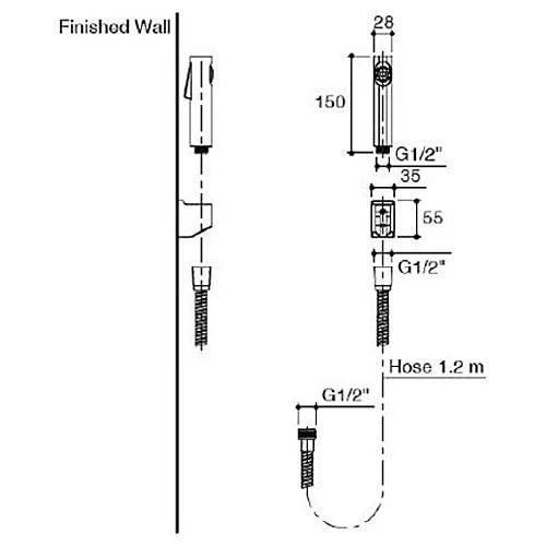 Гигиенический душ Jacob Delafon Cuff E98100-CP Хром Гигиенический душ Jacob Delafon Cuff E98100-CP Хром