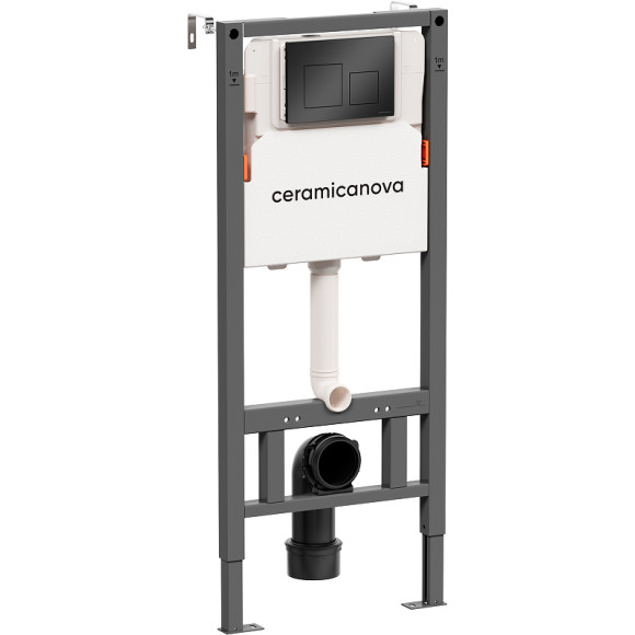 Инсталляция Ceramicanova Balance CN121002MB для унитаза с Черной матовой клавишей смыва