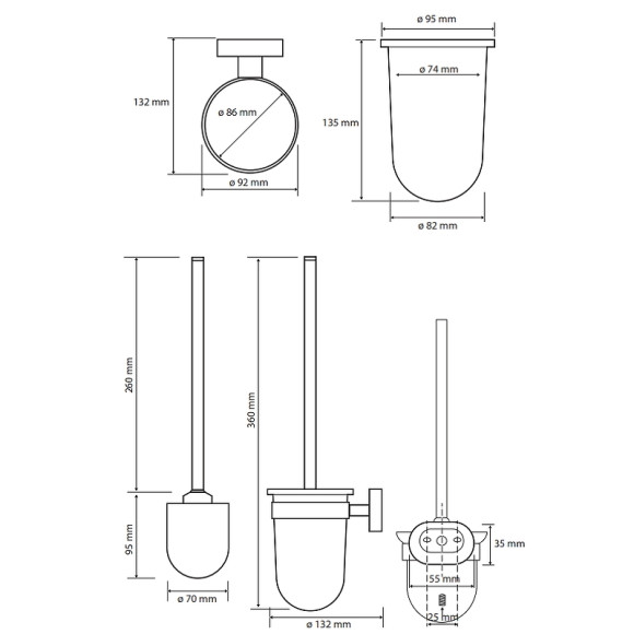 Ершик для унитаза Bemeta Oval 118413011 Хром Ершик для унитаза Bemeta Oval 118413011 Хром