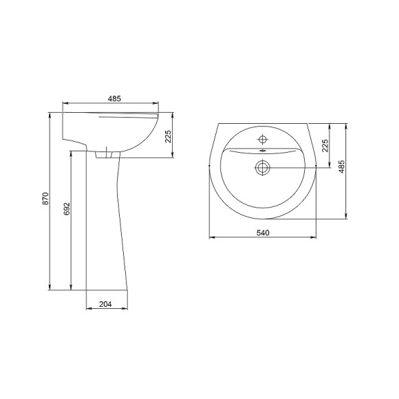 Раковина Santeri Соната 55 1.3111.2.S00.11B.0 Белая