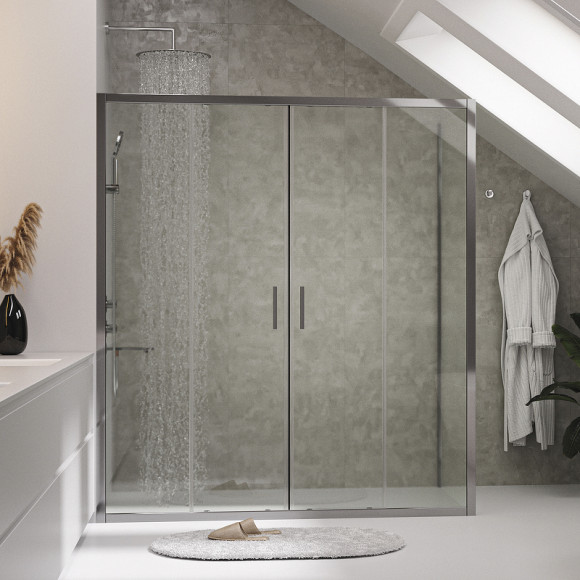 Душевой уголок WasserKRAFT Lippe 150x90 45S48 профиль Серебристый стекло прозрачное Душевой уголок WasserKRAFT Lippe 150x90 45S48 профиль Серебристый стекло прозрачное