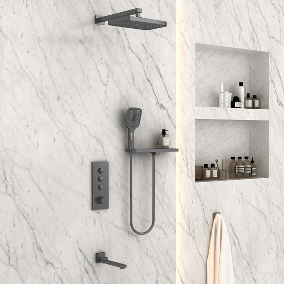 Душевая система Vincea VSFW-431T1RGM с термостатом Вороненая сталь Душевая система Vincea VSFW-431T1RGM с термостатом Вороненая сталь