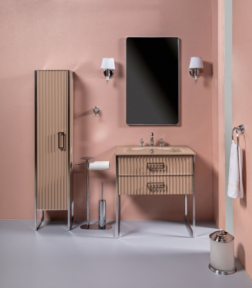 Тумба под раковину Boheme Armadi Art Monaco 80 866-080-CPCR Капучино глянец Хром