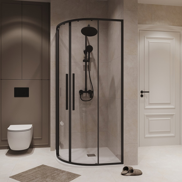 Душевой уголок Niagara Nova 80х80 NG-6825-34BLACK профиль Черный матовый стекло прозрачное Душевой уголок Niagara Nova 80х80 NG-6825-34BLACK профиль Черный матовый стекло прозрачное