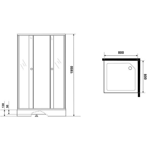 Душевой уголок Niagara Eco 80х80 NG-008-14Q Black профиль Черный стекло с рисунком Душевой уголок Niagara Eco 80х80 NG-008-14Q Black профиль Черный стекло с рисунком