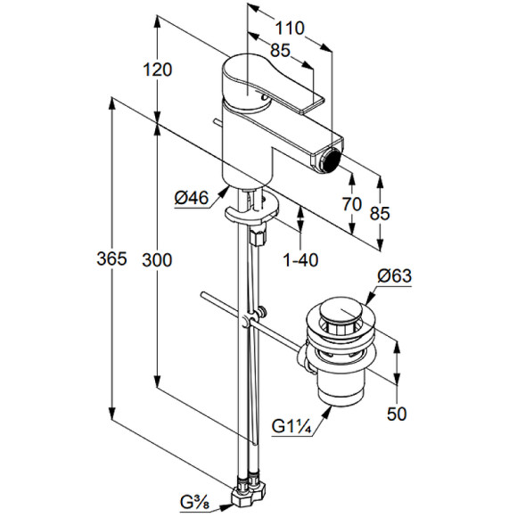 Смеситель для биде Kludi Zenta SL 485300565 Хром Смеситель для биде Kludi Zenta SL 485300565 Хром