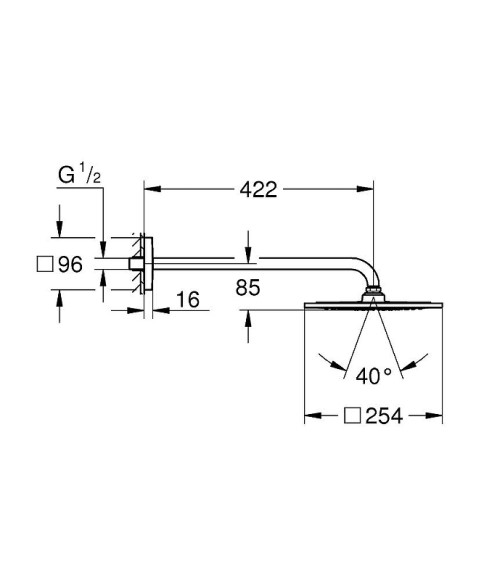 Верхний душ Grohe Rainshower F-series 26259000 Хром Верхний душ Grohe Rainshower F-series 26259000 Хром