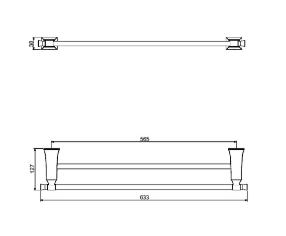 Полотенцедержатель Art&Max Genova AM-M-035-CR двойной Хром