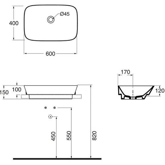 Раковина-чаша Azzurra Prua 60 PRLN06040000BI/(PRU60/IN bi)*0 Белая Раковина-чаша Azzurra Prua 60 PRLN06040000BI/(PRU60/IN bi)*0 Белая