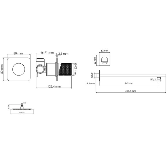 Душевая система WasserKRAFT Schunter A8251.180.259 Золото матовое