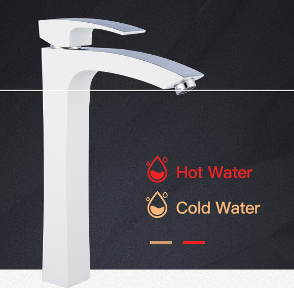 Смеситель для раковины Gappo G07 G1007-18 Белый Хром Смеситель для раковины Gappo G07 G1007-18 Белый Хром