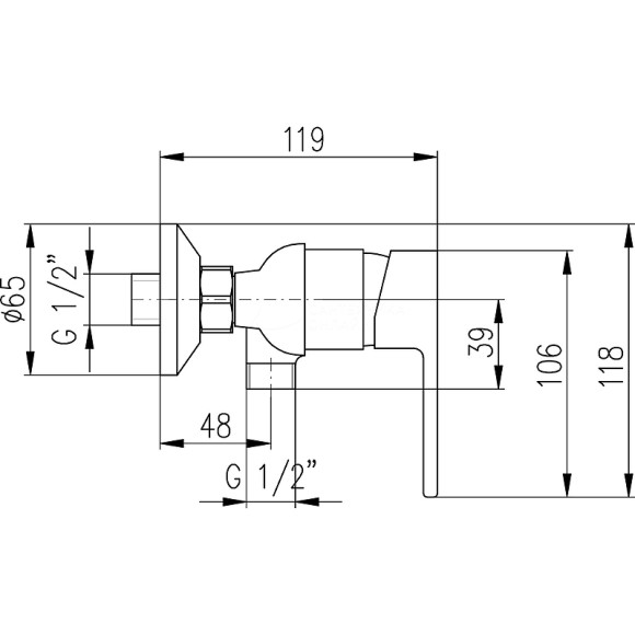 Смеситель для душа Rav Slezak Vltava VT481.5 Хром Смеситель для душа Rav Slezak Vltava VT481.5 Хром