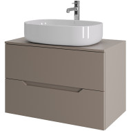 Тумба с раковиной Orange Line 80 Li-80TuLMDF+B08-600W подвесная Латте матовый