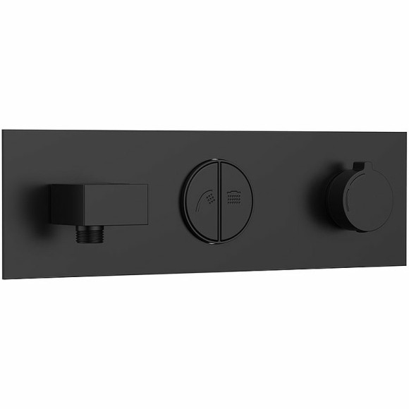 Душевая система Vincea Inspire VSFW-422TI2MB с термостатом Черная матовая