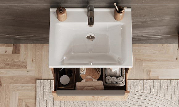 Тумба под раковину Aquaton Хоуп 60 1A287201HP6C0 подвесная Орех