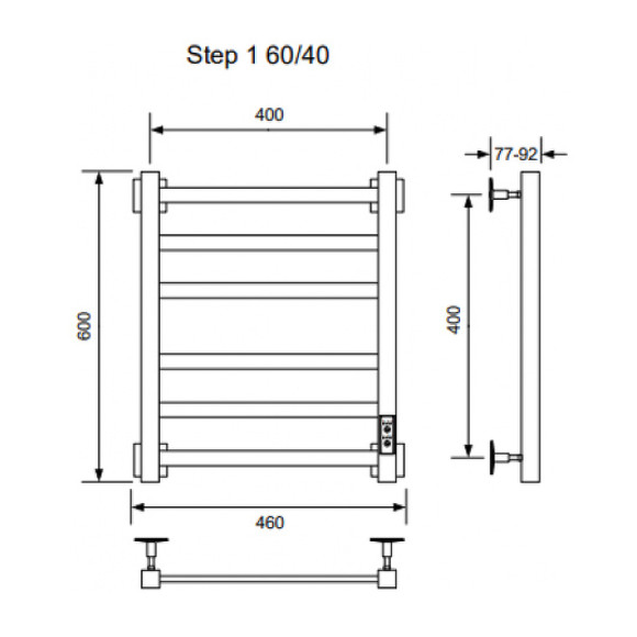 Электрический полотенцесушитель Ника Step-1 60/40 U Хром Электрический полотенцесушитель Ника Step-1 60/40 U Хром