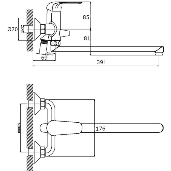 Смеситель для ванны Orange Iris M41-211cr универсальный Хром Смеситель для ванны Orange Iris M41-211cr универсальный Хром