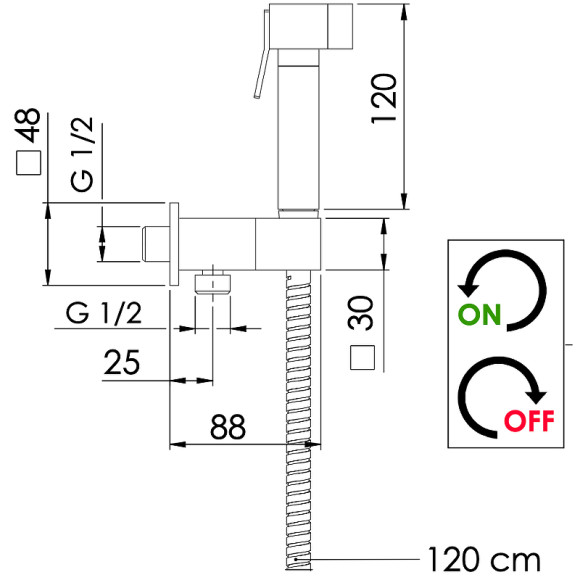 Гигиенический душ с запорным вентилем Remer 338Q332OS Хром Гигиенический душ с запорным вентилем Remer 338Q332OS Хром