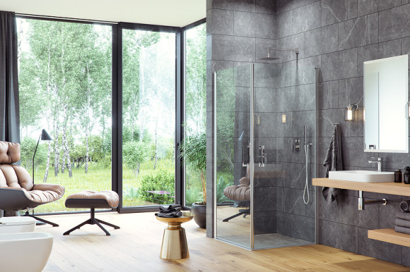 Душевой уголок Excellent Mazo 90х90 KAEX.3022.1010.9090.LP профиль Хром стекло прозрачное