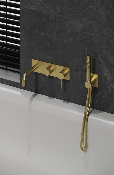 Смеситель для ванны Boheme Uno 464-3-MG Золото матовое