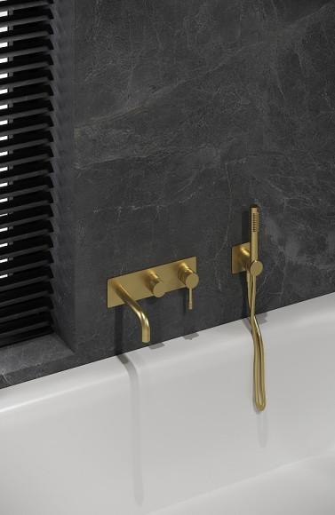 Смеситель для ванны Boheme Uno 464-3-MG Золото матовое
