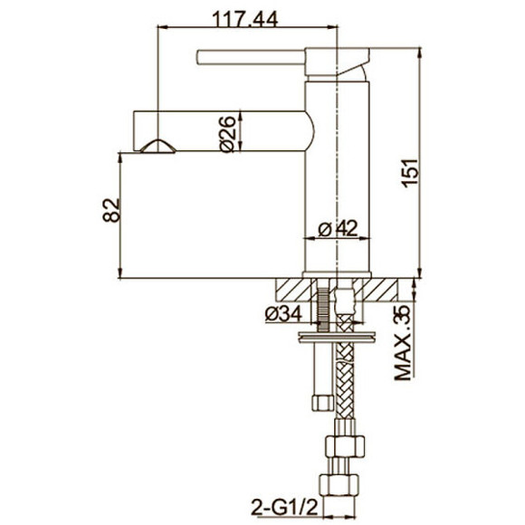 Смеситель для раковины Caprigo Don 53-020-CRM Хром