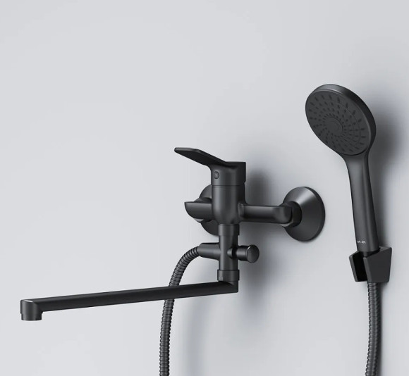 Смеситель для ванны AM.PM X-Joy F85A90122 универсальный Черный матовый Смеситель для ванны AM.PM X-Joy F85A90122 универсальный Черный матовый