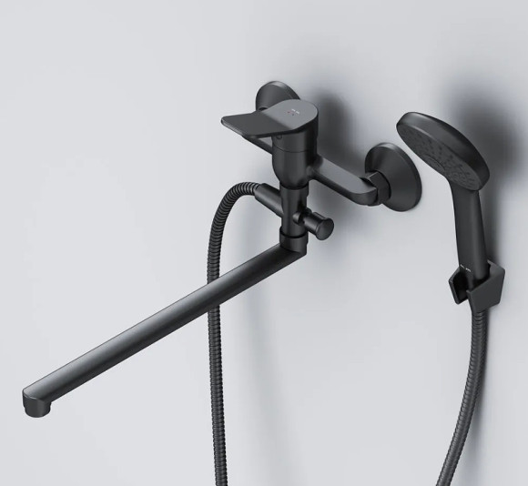 Смеситель для ванны AM.PM X-Joy F85A90122 универсальный Черный матовый Смеситель для ванны AM.PM X-Joy F85A90122 универсальный Черный матовый