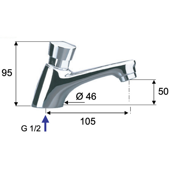 Кран для одного типа воды Remer Tempor TE15 Хром Кран для одного типа воды Remer Tempor TE15 Хром