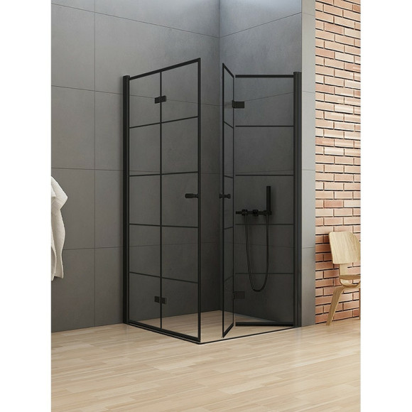 Душевой уголок New Trendy New Soleo Black 90х90 D-0289A/D-0290A профиль Черный стекло прозрачное Душевой уголок New Trendy New Soleo Black 90х90 D-0289A/D-0290A профиль Черный стекло прозрачное