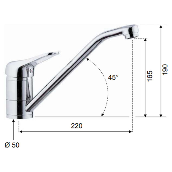 Смеситель для кухни Remer Kiss K40 Хром Смеситель для кухни Remer Kiss K40 Хром
