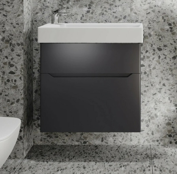 Тумба под раковину Jorno Folk 65 Folk.01.65/P/A/JR подвесная Антрацит