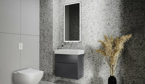 Тумба под раковину Jorno Folk 65 Folk.01.65/P/A/JR подвесная Антрацит