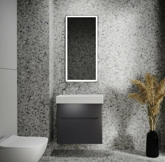 Тумба под раковину Jorno Folk 65 Folk.01.65/P/A/JR подвесная Антрацит