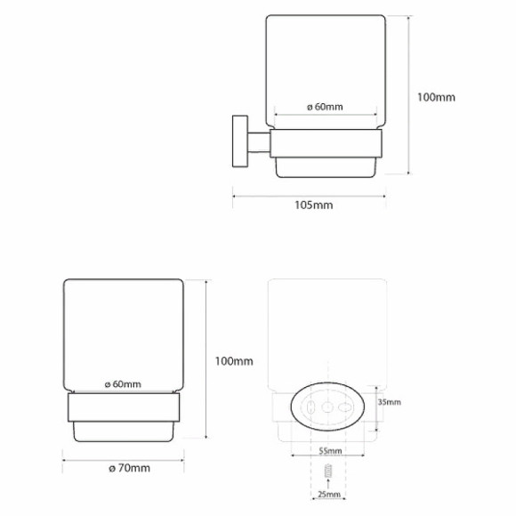 Стакан для зубных щеток Bemeta Oval 118410011 Хром Стакан для зубных щеток Bemeta Oval 118410011 Хром