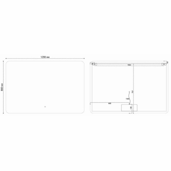 Зеркало Vincea 120 VLM-3BE120-2 с подсветкой с сенсорным выключателем с подогревом и диммером