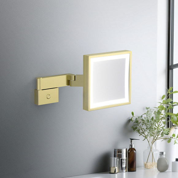 Косметическое зеркало Timo Selene 17074/17 с подсветкой Золото матовое Косметическое зеркало Timo Selene 17074/17 с подсветкой Золото матовое